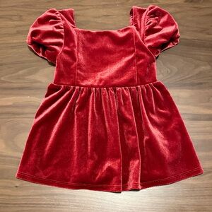 Velvet Puff Sleeve Dress 12-18 Months